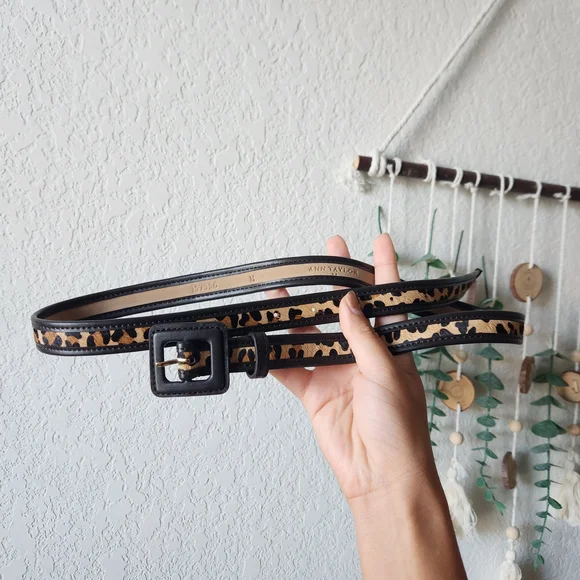 Ann Taylor Leopard Print Belt - Black and Tan - Picture 4 of 5
